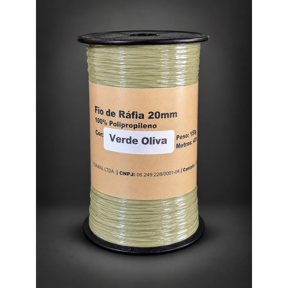 Fio de Ráfia 20mm - 150g - VERDE OLIVA