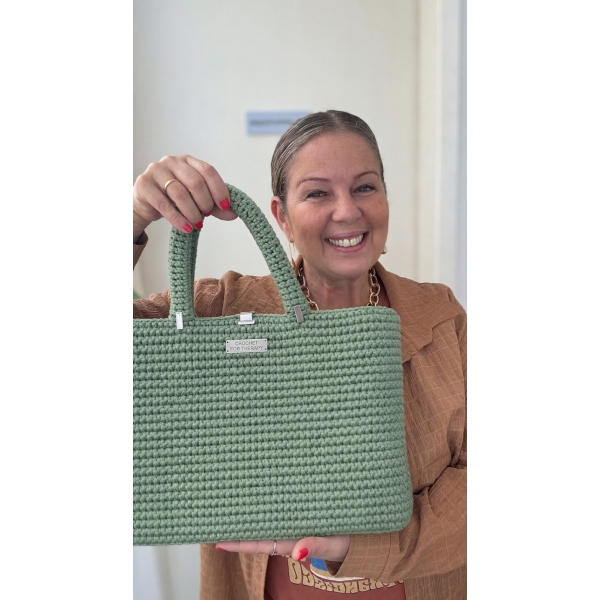 Kit com 3 carretéis para fazer as bolsas: Musa e Conexão – Fios + 2 Videoaulas (Links das Aulas Abaixo) - VERDE MARE