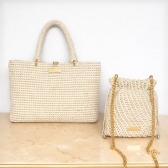 Kit com 3 carretéis para fazer as bolsas: Musa e Conexão – Fios + 2 Videoaulas (Links das Aulas Abaixo) - AREIA